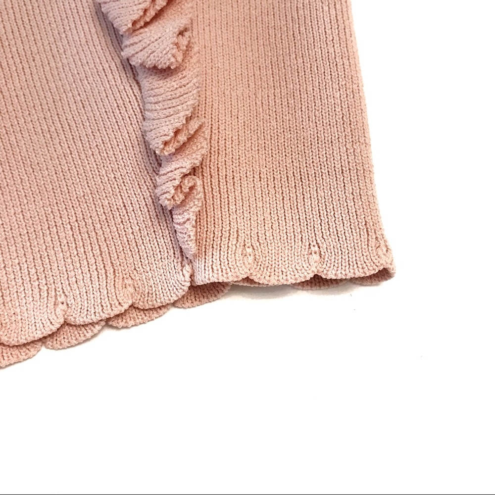 🎉HP🎉 bebe Pastel Pink Sleeveless Cropped Sweater Top with Ruffles - Picture 8 of 8